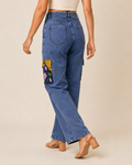 Blue Kishori Hand-Painted Cargo Jeans