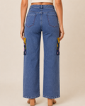 Blue Kishori Hand-Painted Cargo Jeans